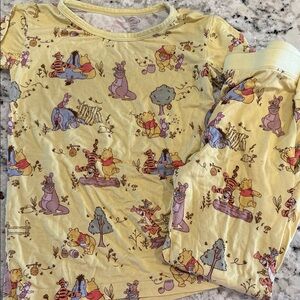 Little Sleepies Yellow Winnie the Pooh Print Kids Pajama Set